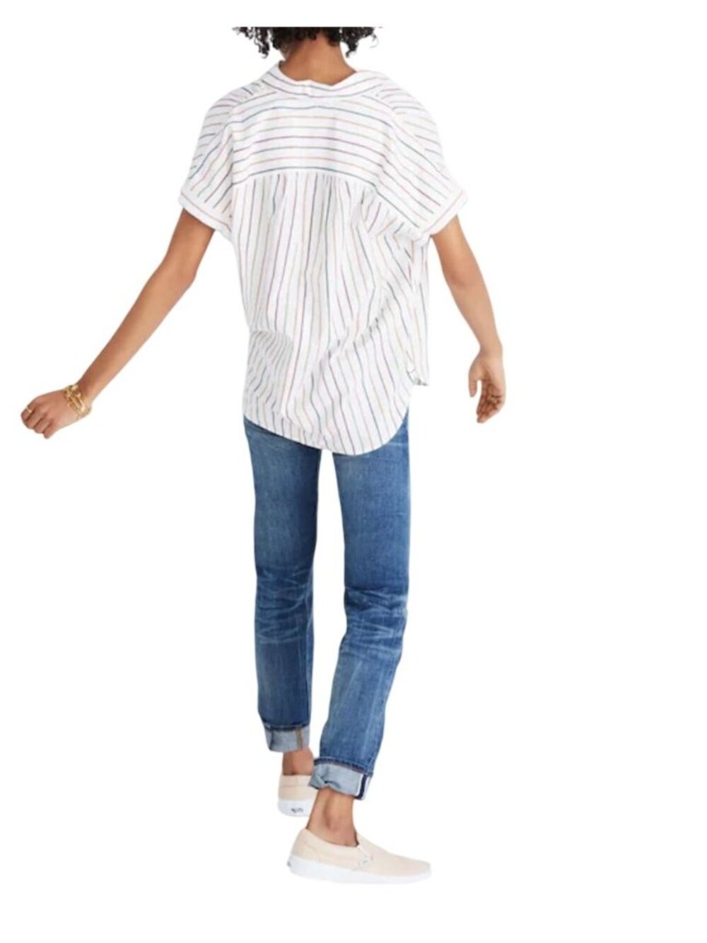 Madewell Cotton Oversize Striped Blouse - Picture 3 of 8